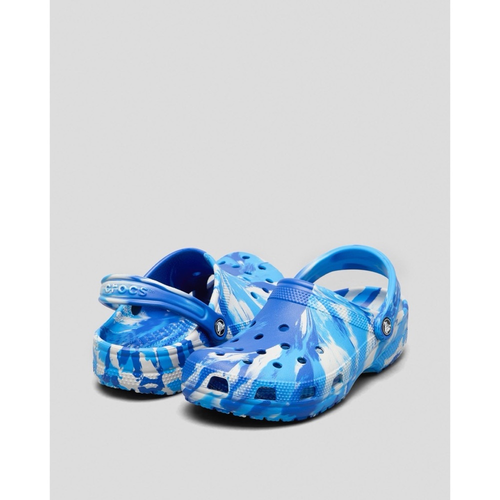 Crocs Kids Clogs in Blue Tie Dye
